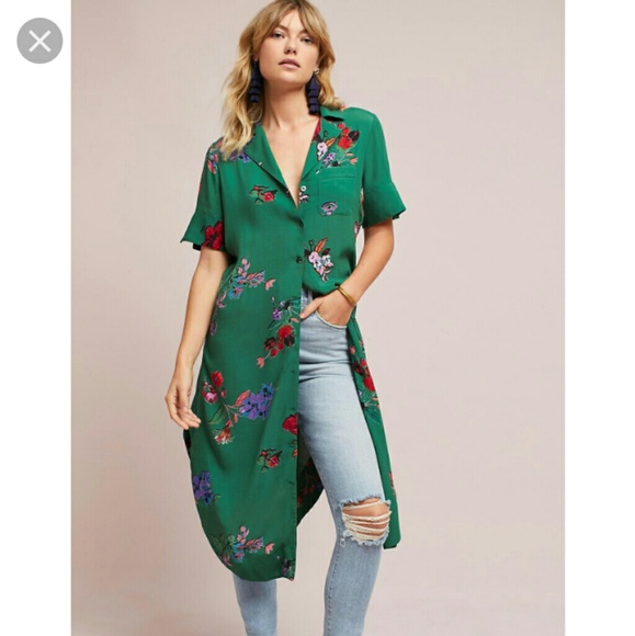 Anthropologie Dresses & Skirts - Maeve Jenny Floral Shirt dress S